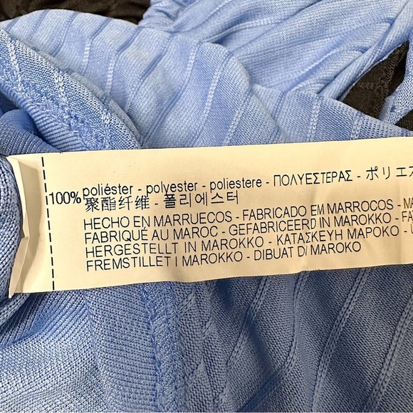 NWT Zara Collection Blue Black Ribbed Cinched Gathered Dress Size Small $49.90 - Picture 6 of 7